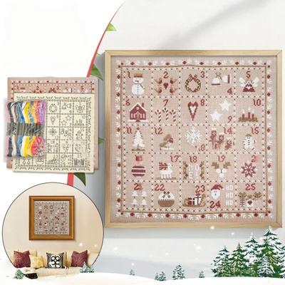 Calendar de Advent de Crăciun Kit de Cusătură în Cruce Numărătoare Inversă 25 de Zile până la Crăciun Kit de Broderie Cadouri de Crăciun pentru Adulți Începători