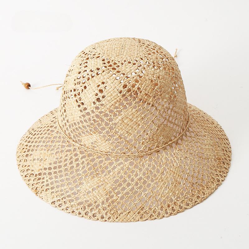 2025 New Rafi Grass Dome Handmade Woven Sun Hat Hollow Out Straw Hat Outdoor Summer Travel Sunshade Sunscreen Summer Straw Hat M 56-58cm