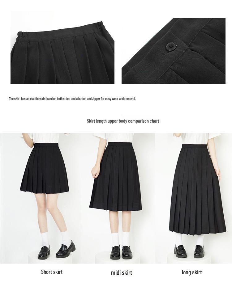 Taiwan High School Uniform Set: Women's JK Short-Sleeve & Long-Sleeve Plus Size Academy Style Graduation Outfit