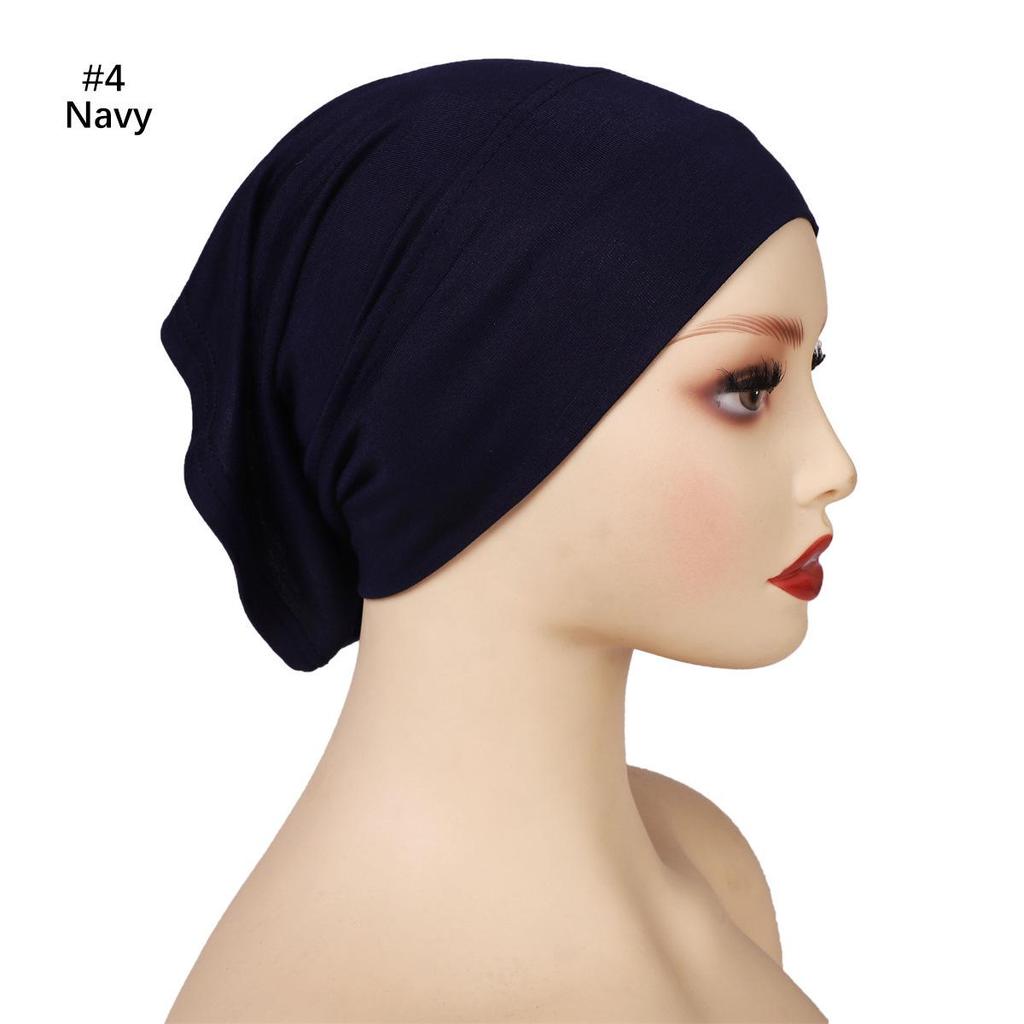 Unifarbene Modal-Beanie mit breiter Krempe für große Köpfe - Elastische Schlauchmütze mit Innenschicht zur Bändigung abstehender Haare.