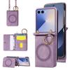 Magnetische Leder-Geldbörse mit Kartenhalter, Handyhülle für Samsung Galaxy Z Flip 7 6 5 4 3 ZFlip7 Flip6 Flip5, Umhängetasche