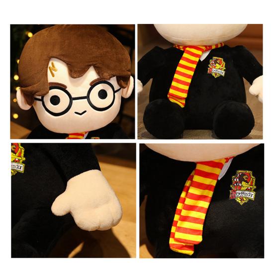 Harry-Potter Plush Toy Full Filling Cozy Touch Soft Cute Cartoon Doll Hugging Cushion Sofa Ornament Creative Magician Plush Figure Kids
