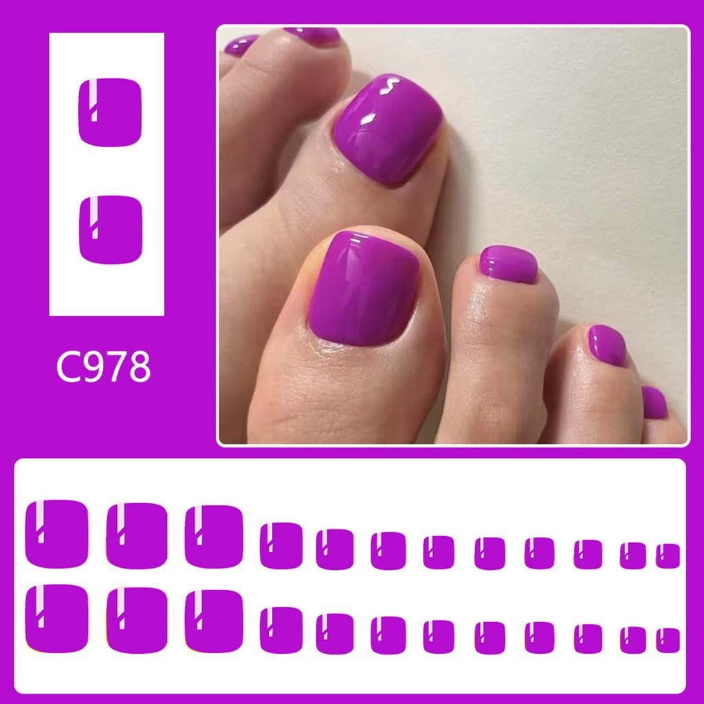 24 Pezzi Moda Unghie Finte per Piedi Quadrate Unghie Finte per Piedi Lucide Corte Unghie Artificiali per Manicure e Uso Professionale