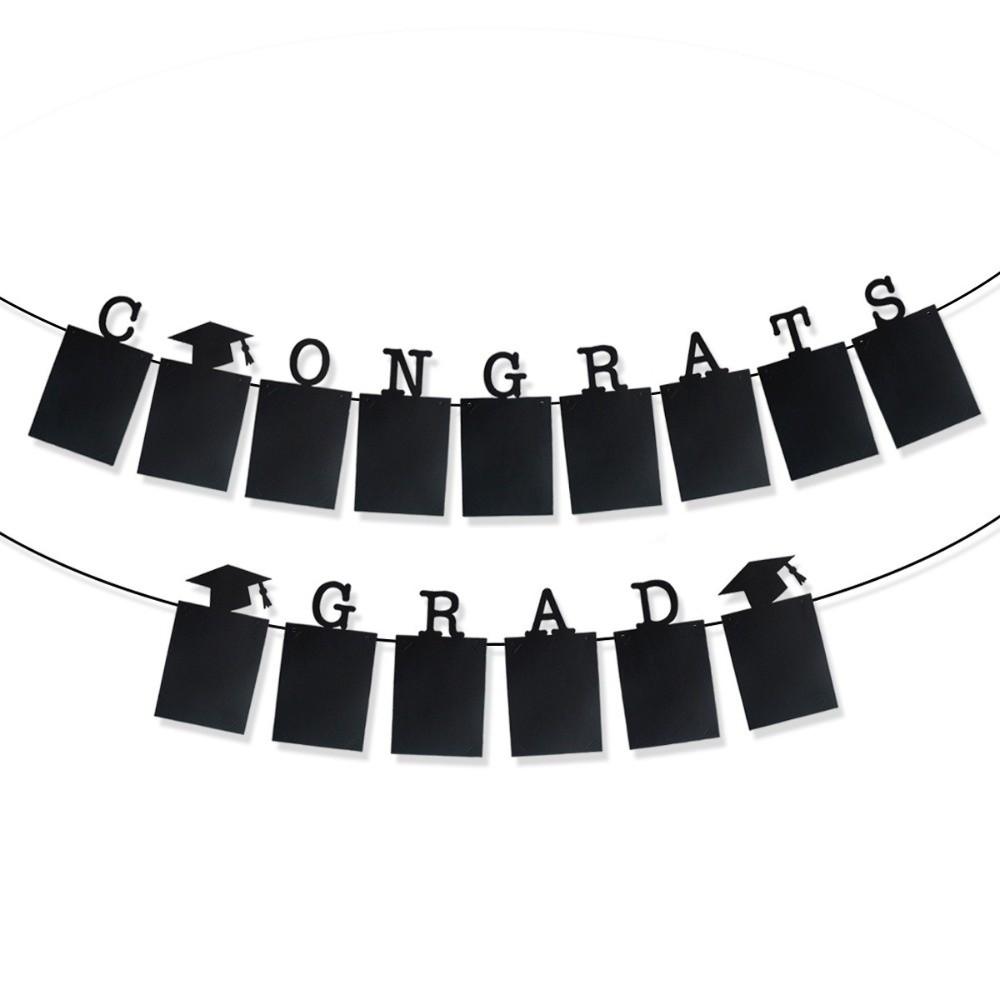 Celebrate Congrats Grad Banner 12th Grade Photo Frame Hanging Flag Graduation Ceremony