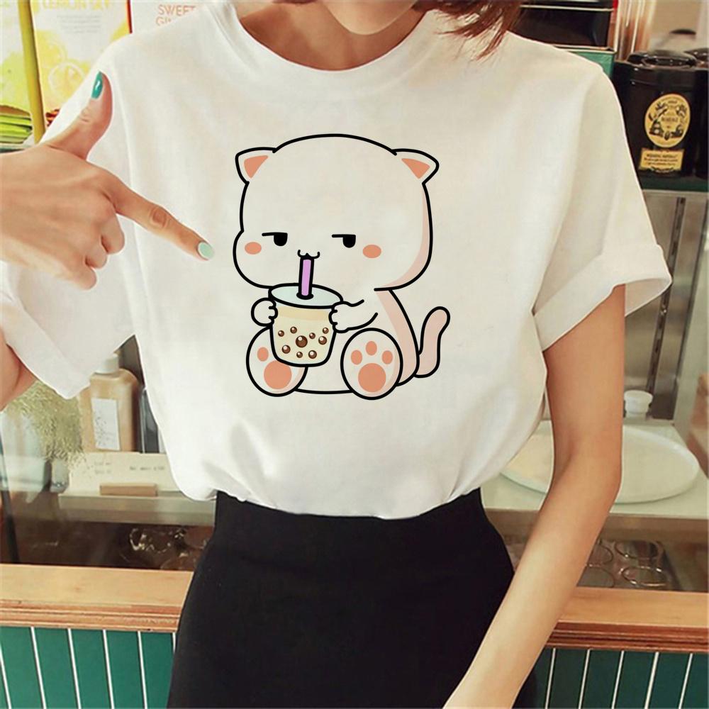 Bubble Tea T Shirt Women Designer Tshirt Girl Harajuku Clothing