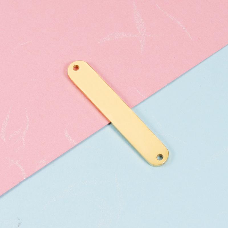 10pcs/lot Mirror Polished Stainless Steel Two Hole Rectangle Bar Connector Blank Stamping Charms For Bracelet Necklace