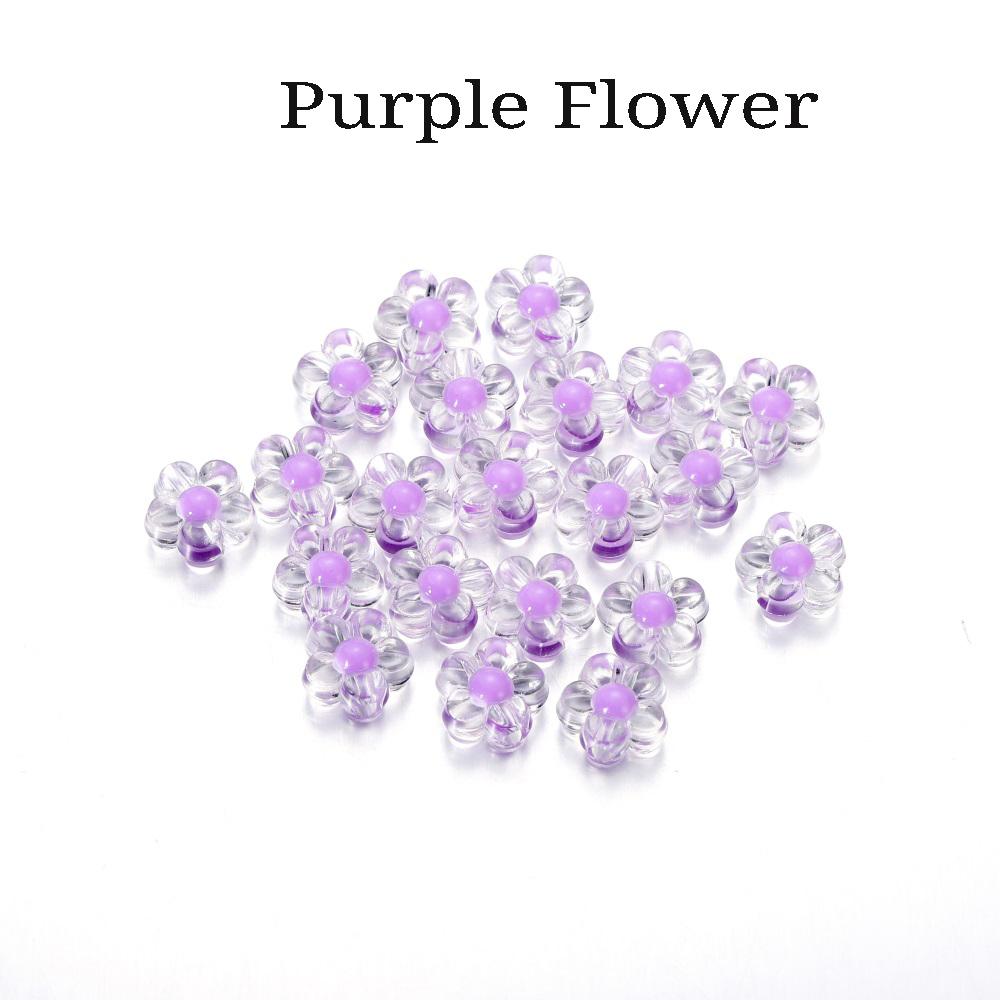 20Pcs/Pack Acrylic Spaced Beads Candy Heart Flower Shape Beads Decoration For DIY Necklace Earrings Jewelry Making Supplies