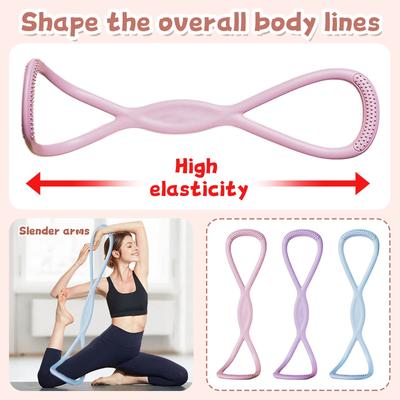Sekiz Karakterli Çektirme Fitness Elastik İp Omuz ve Boyun Esnetme Yoga Direnç Bandı Yüksek Elastik Silikon Sekiz Karakterli Çekme İpi