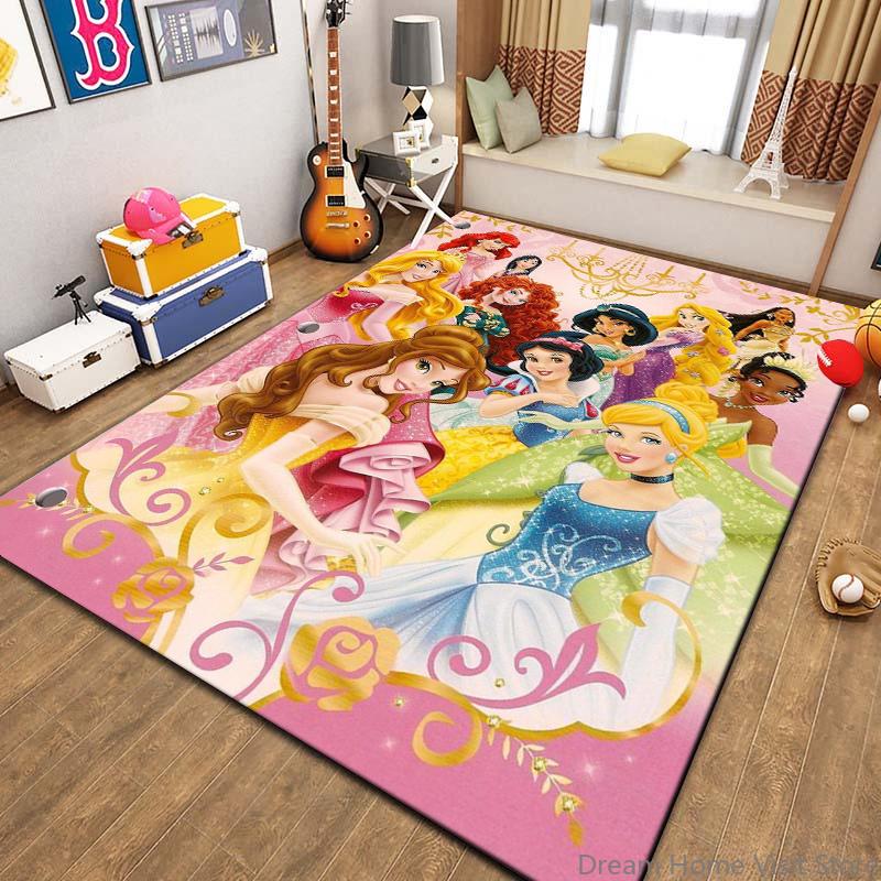 Beautiful All Princess Theme Cartoon Carpet for Living Room Bedroom Sofa Doormat Decor Rug Kid Non-slip Floor Mat Girl Nice Gift