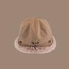 Soft Velvet Panama Hat Windproof Warm Cap Fashion Fluffy Fur Bucket Hat  Riding