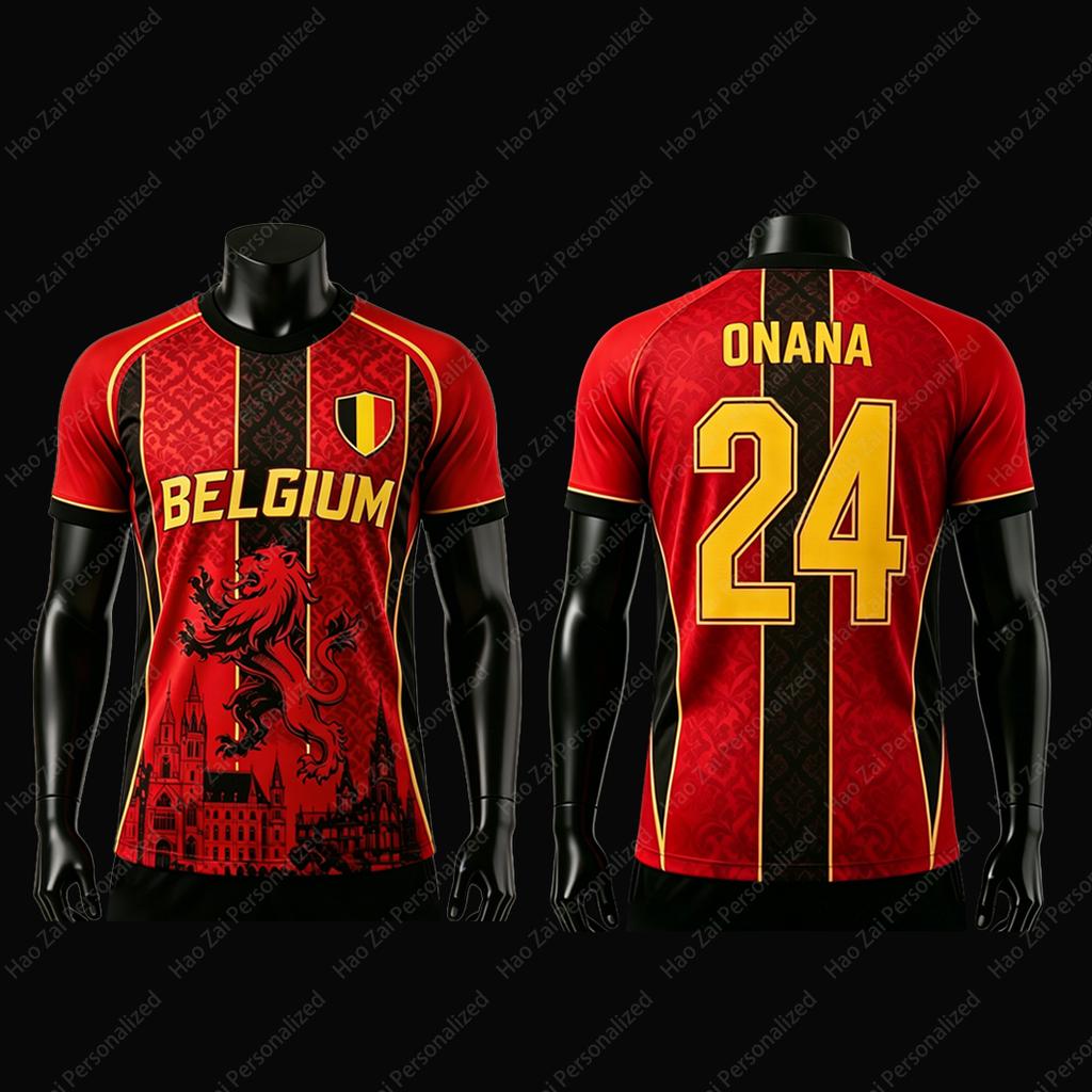 2026 Belgium National Team Fan Jerseys/T-Shirts—De Bruyne #7 Trossard #10 Lukaku #9: Kids' Adult and Unisex Sports & Casual Tops