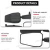 SEAMETAL 2Pcs Motorcycle Rearview Mirror 360-Degree Rotation Wide Angle Rear View Mirror Universal Alloy Motorbike Side Mirror