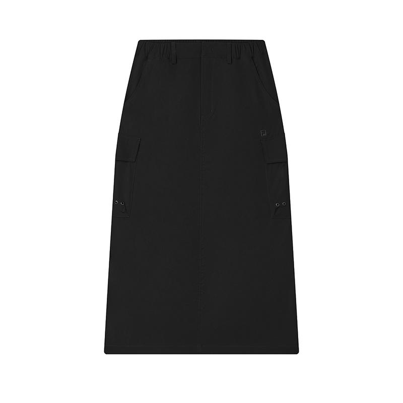 

New FILA ORIGINALE Casual Long Skirt Women s Jet Black F51W529311F-BK XXL(180/78A)