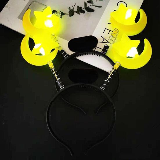 Luminous Headband Flashing Glow Hairhoop Light Up Hairband Star 3 Modes Cosplay Glowing Prop for Weddings Parties Holidays Dance Adults Kids