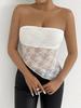 Spring/Summer 2026 Hot Selling Women's Asymmetrical Lace Spliced Bandeau Top