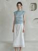 Lenina Oscar Embroidery H-Line Long Skirt_Ivory