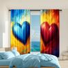 2 Pcs   Versatile Polyester Transparent Curtains for Home Decoration Still Life Love for Use In Bedrooms and Living Rooms