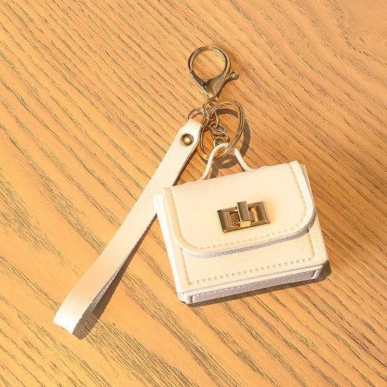 Keychain Pendant Mini Handbag Charm Key Chain with Versatile Hanging Buckle Wear-Resistant Imitation Leather