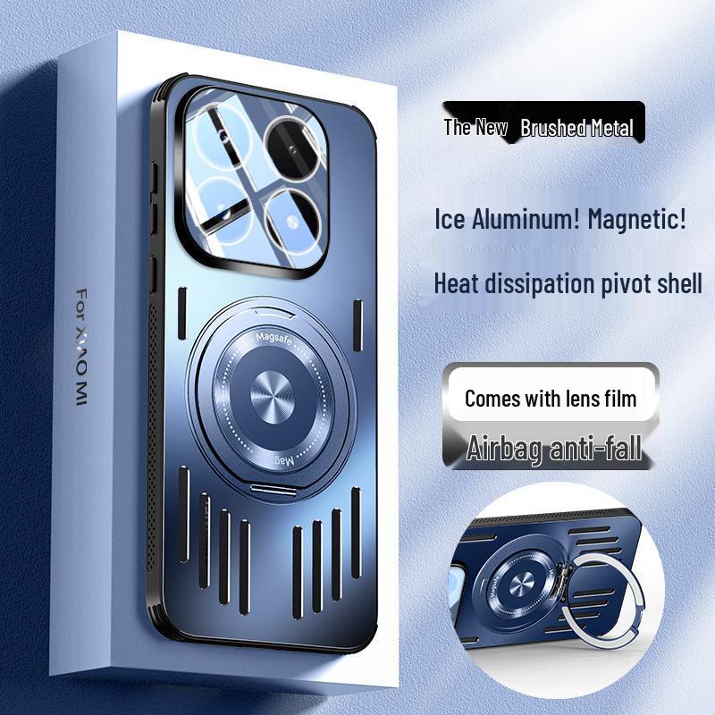 Xiaomi17 Mi17ProMax Aluminum Phone Case with Stand - Full Coverage, Drop-Proof Protection for Men