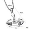 Fashion Accessories New Necklace Titanium Steel Chain Couple Dumbbell Pendant Fitness Men's Necklace