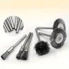 9Pcs Mini Steel Wire Brush Drill Rotary Tool Cleaning Brush Wheel Metal Rust Removal Polishing Disc