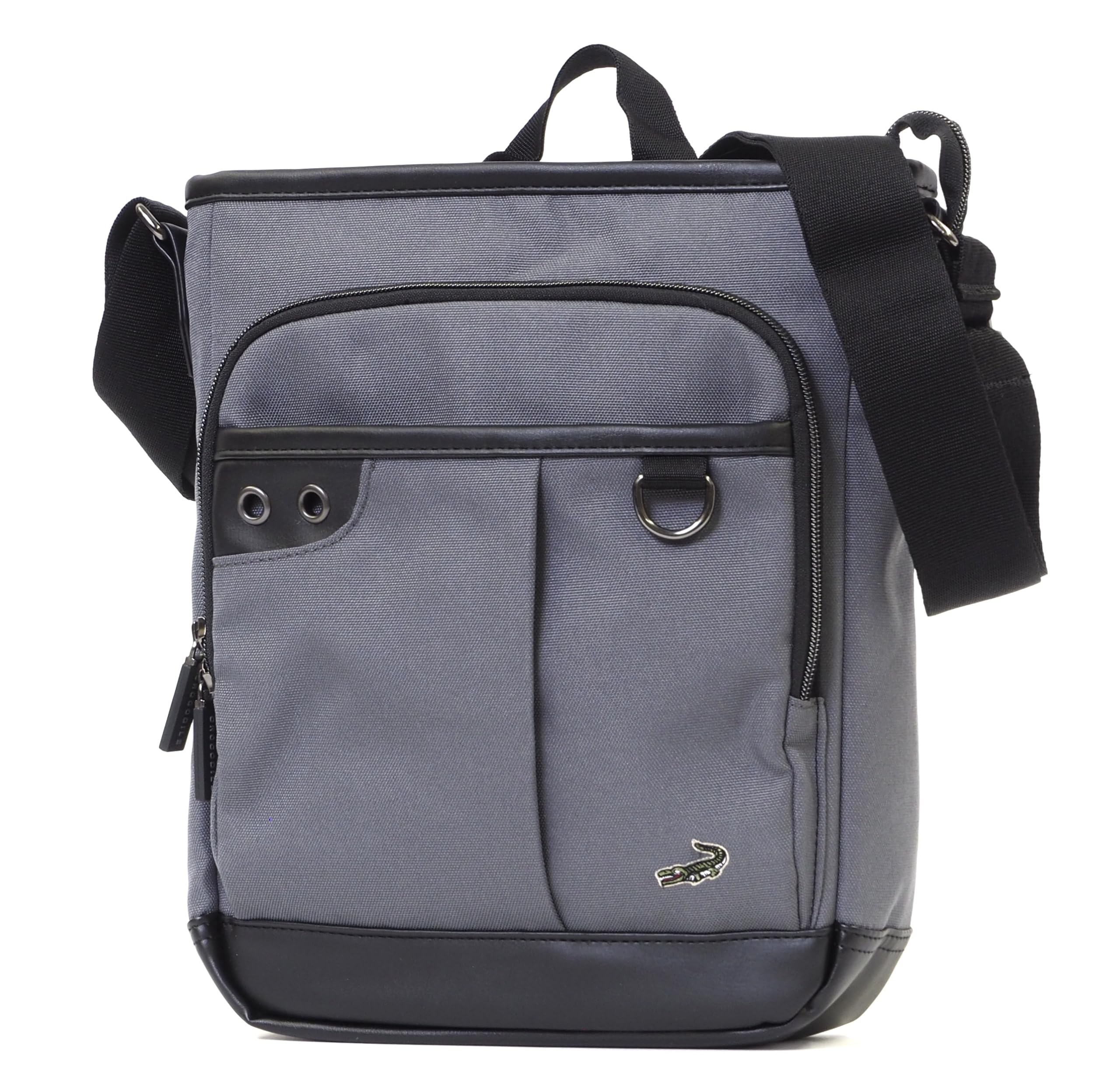 CROCODILE Polyester and Synthetic Leather Shoulder Bag with Body Bag Handle One-Shoulder серый 8230₽