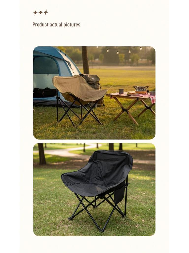 Portable Outdoor Folding Moon Chair for Camping and Picnics