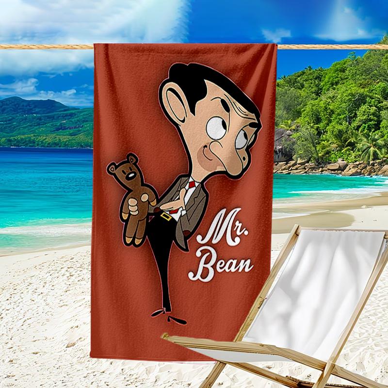 Beweis Strandtuch mit einem Mr. Bean2 Muster - weich, saugfähig, schnell trocknend, maschinenwaschbar - perfekt zum Schwimmen, Camping, Baden