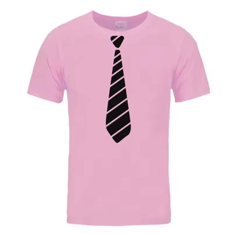Summer Fun Tie Design Men's T-Shirt Novelty Fashion Hip Hop Short Sleeve Casual Comfortable 3D Printing Handsome Clothing