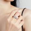 S925 Sterling Silver Ring for Women New Fashion Princess Square Four Claw 1ct Moissanite Ring Silver Ornaments Exquisite Jewelry Gifts