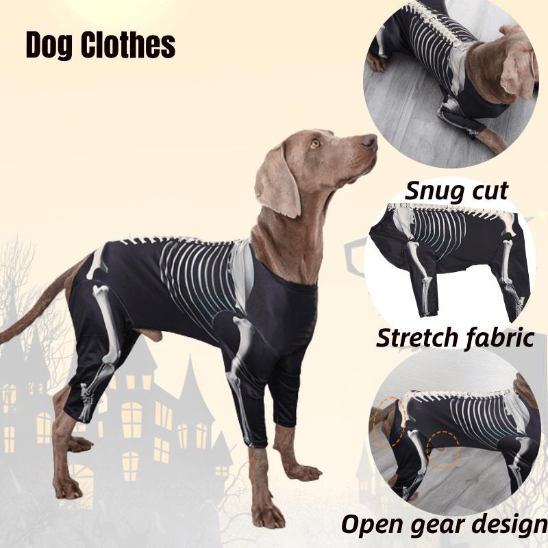 Premium Polyester Dog Clothes For Halloween Transform Your Dog Into A Cool Skeleton