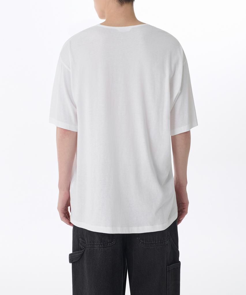 MUSINSA STANDARD Relaxed Lightweight Cr Scoop Neck T-Shirt [White]