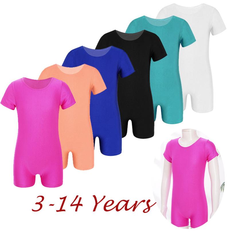 

Однотонний еластичний комбінезон з короткими рукавами для дітей, хлопчиків, дівчаток, купальники, цільні купальники, купальники 3-4 Years чорний