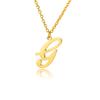 Women Stainless Steel 18K Gold Plated Letter Name Pendant Collarbone Chain