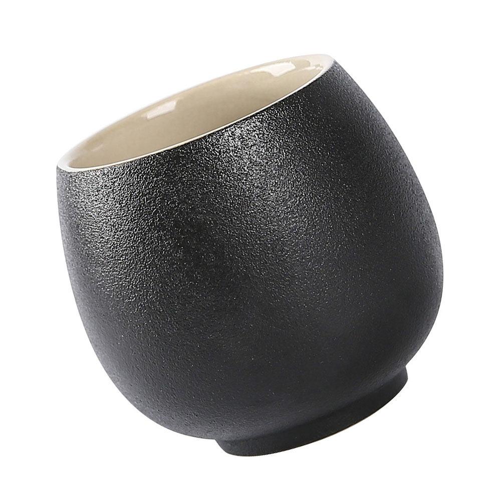 Ceramic Tea Cup for Home Use Elegant Simple Design High Temperature Resistance Non-Cracking Black Sample Teacup for Tea