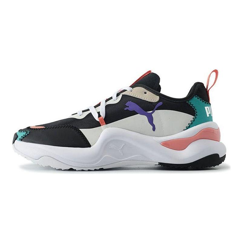 Puma Rise Extravaganza Low Top Dad Shoes Women Sneaker Black Blue 373446-03