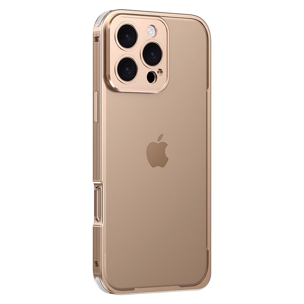 For iPhone 16 Pro Bumper Case Heat Dissipation Aluminium Alloy Phone Shell with Buckle/Camera Lid