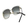 Chloe Chic Fashion Hollow Alloy Irregular Shape Sunglasses Women sunglasses CH0077SK-001