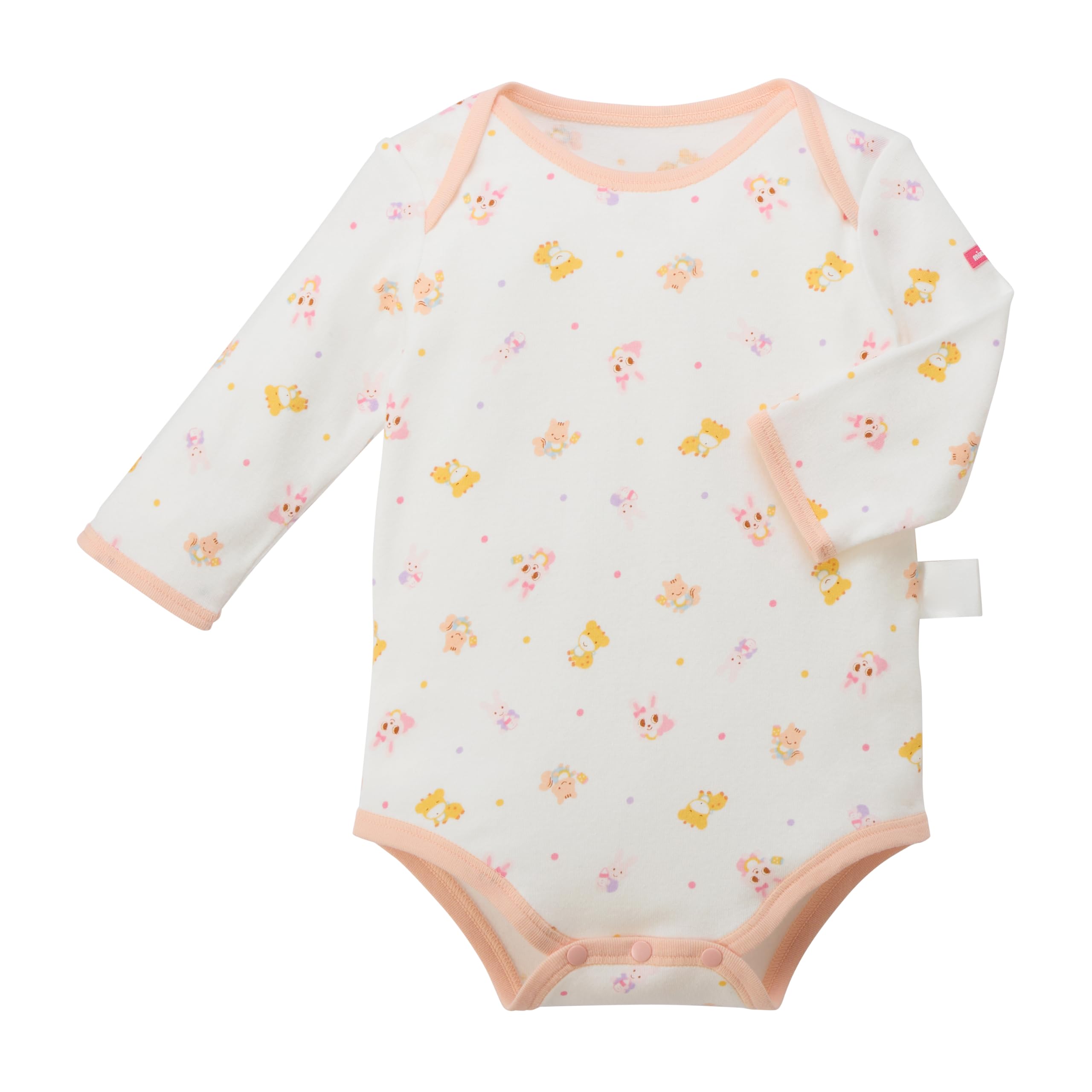 

MIKI HOUSE Long Sleeve Baby Undershirt, All-Over Print, 100% Cotton, Made in Japan, for Boys and Girls, Newborns, 70cm, Yellow, Size 40-1525-140
