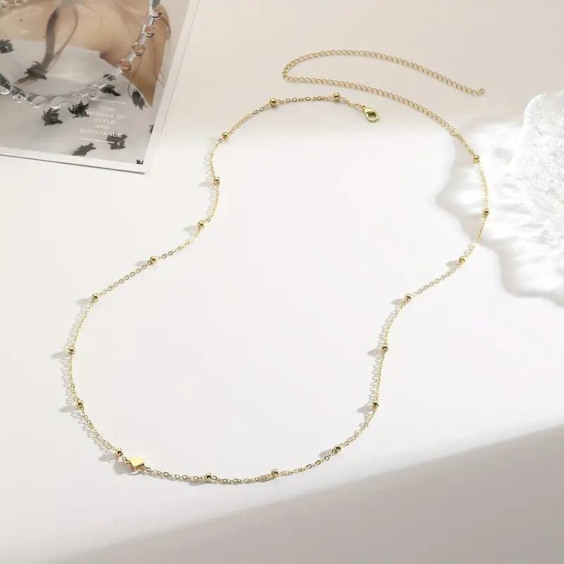 Girls Simple Heart Beaded Belly Chains For Women Fashion Metal Beach Bikini Waist Chains  Body Jewelry Accessories