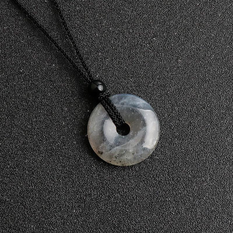 Amethyst Agate 25mm Donut Pendant Necklace - Natural Crystal, Ins Style