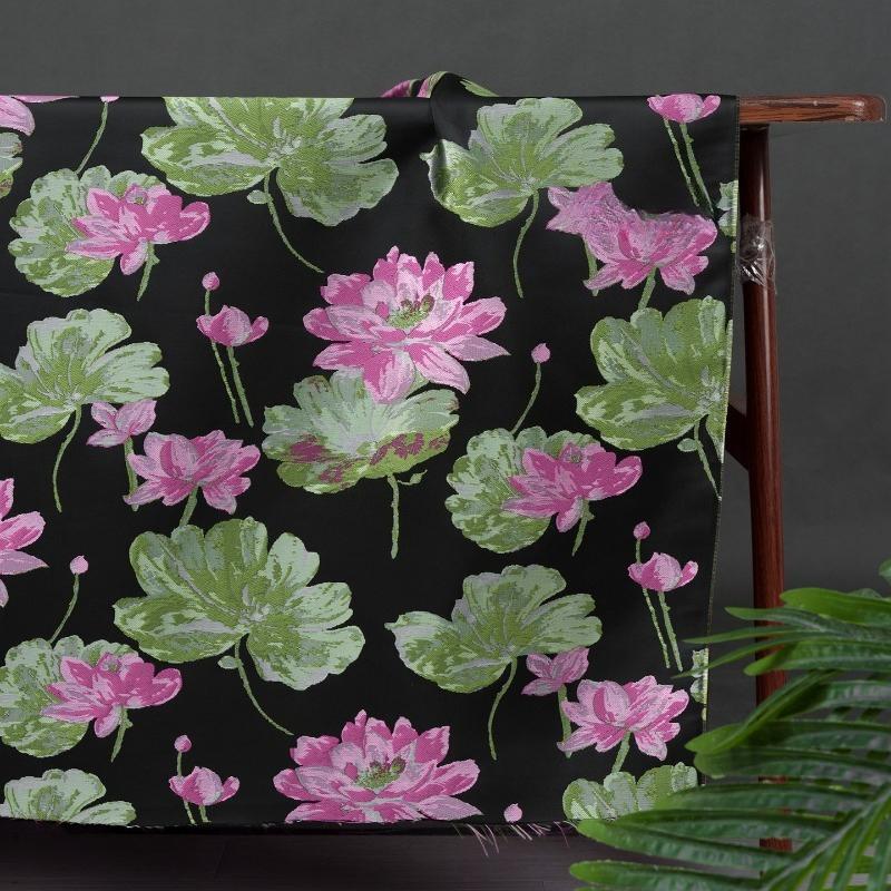 

Lotus Colored Yarn Dyed Jacquard Fabric for Diy Sewing Dress Vest New Chinese Style Clothing Tea Mat Pillow Table Cushion Cloth 100x145cm