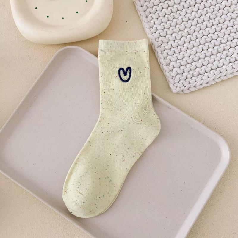 Female Spring and Autumn New Love Lovely All Match Cartoon Tube Pile Socks