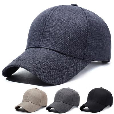 Casquette de baseball rayée en velours pour homme - Grande taille, Design bec de canard, Collection Automne/Hiver 2024