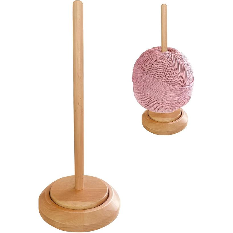 

Деревянная подставка-держатель для пряжи, держатель для пряжи из натурального дерева, гладкий вращающийся диспенсер для клубка для вязания, портативный одношпиндельный аксессуар для вязания крючком для рукодельниц,