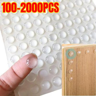 2000 Stück Transparente Silikonkügelchen Türgriff-Aufkleber Selbstklebend Anti-Stoß Weiche Silikonpolsterung Anti-Rutsch-Matte 100 Stück/Blatt
