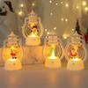 Świąteczne oświetlenie dekoracyjne Przenośna lampka choinkowa Santa Snowman Led z wiszącym pierścieniem
