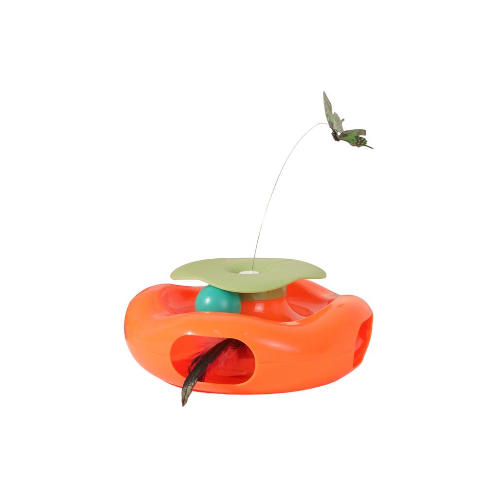 Pet Electric Cats Toy  Series Automatic Rotating Butterfly Track Play Disk Interactive Cats Toy