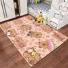 Cute Capybaras and Hearts Carpet Yoga Living Room Room Decor Children's Crawling Mat Doormat Area Rug Games Mat