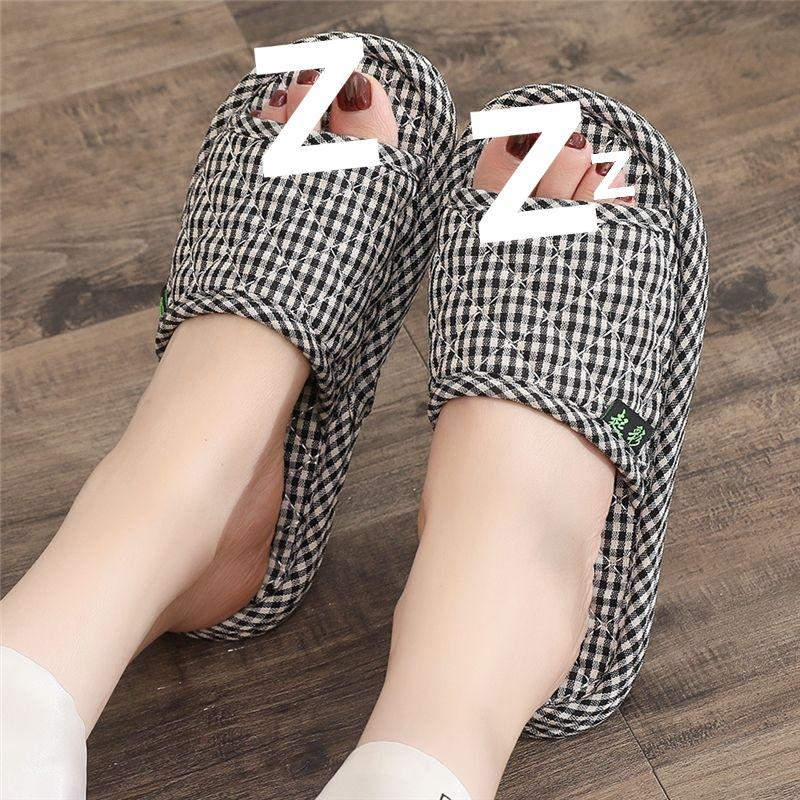 Cloth bottom slippers couple fresh and versatile home indoor silent silent does not hurt the wooden floor men's and women's four seasons
